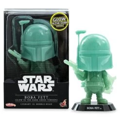Disney Boba Fett Glow In The Dark Green Cosbaby Bobble-Head By Hot Toys – Star Wars