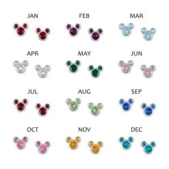 Disney Mickey Mouse Crystal Birthstone Earrings -Deals boys Store unnamed file 726